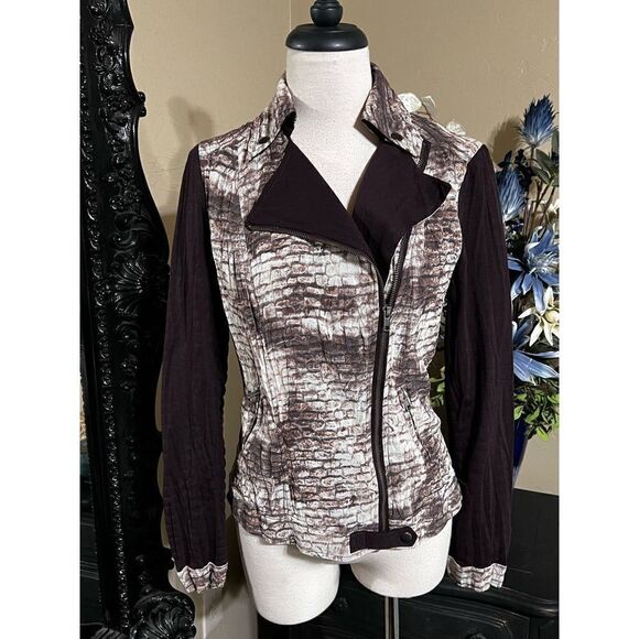 Alberto Makali Snakeskin Print Jacket, Blouse Size Small - Picture 1 of 4